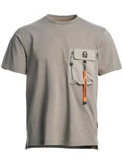 Parajumpers T-shirt Mit Klappentasche In Gray