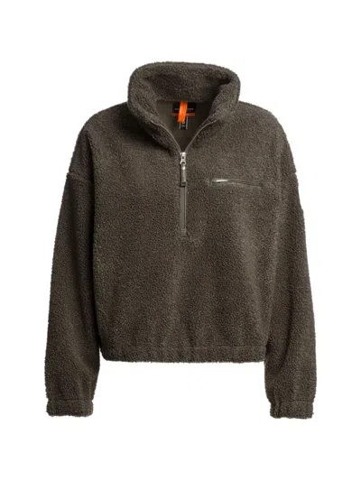 Parajumpers Fleece Half-zip Hoodie In Green