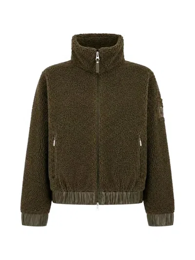 Parajumpers Fleece-texture High-neck Jacket In Green