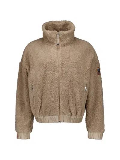 Parajumpers Fleece-texture Logo-patch Jacket In Neutral