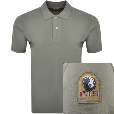 Parajumpers Gangapuma Polo T Shirt Grey In Green