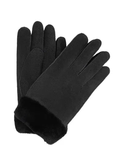 Parajumpers Gindal Shearling-trim Leather Gloves In Gray