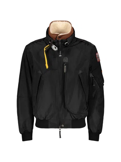 Parajumpers Gobi Fur-trim Padded Bomber Jacket In Black