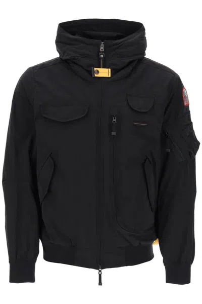 Parajumpers Gobi Hooded Bomber Jacket In Nero