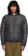 Parajumpers Gray Earnie Leather Jacket In 0736 Phantom