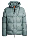 Parajumpers Hooded Down Jacket Cloud Quilted Pattern In Blue