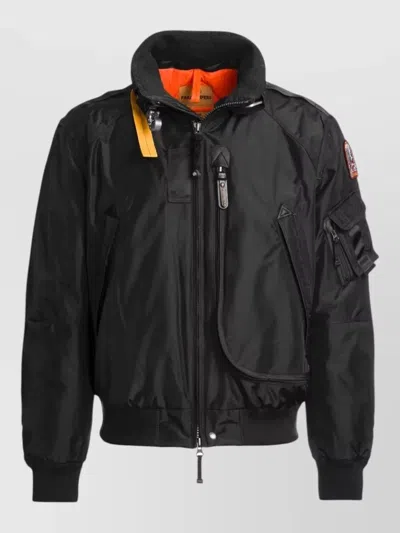 Parajumpers High Collar Bomber Jacket Arm Pocket In Black