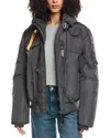 Parajumpers Hooded Down Bomber Jacket In Gray