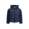 Parajumpers Hooded Quilted Down Jacket In Blue
