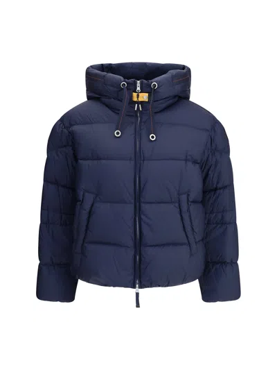 Parajumpers Hooded Down Jacket In Blue