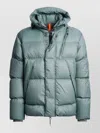Parajumpers Hooded Down Jacket Cloud Quilted Pattern In Green