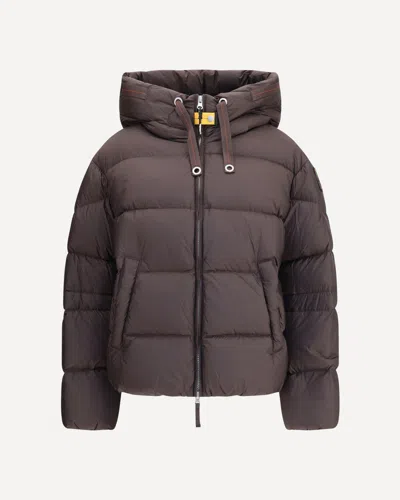 Parajumpers Hooded Quilted Down Jacket In Brown