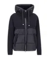 Parajumpers Hooded Down Knitted Jacket In Black