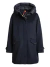 Parajumpers Hooded Padded Coat In Blue