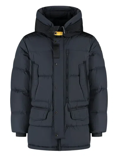 Parajumpers Hooded Padded Coat In Blue