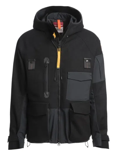 Parajumpers Hooded Panelled Jacket In Black