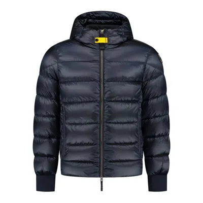 Parajumpers Hooded Quilted Coat In Blue