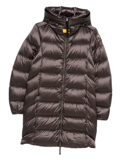 Parajumpers Hooded Quilted Coat In Brown