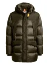 Parajumpers Hooded Quilted Coat In Green