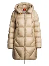 Parajumpers Janet Hooded Zipper Down Jacket In Brown