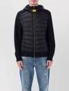 Parajumpers Quilted Black Down Jacket With Hood And Textured Sides In Black