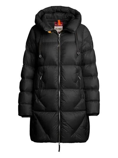 Parajumpers Hooded Quilted Puffer Coat In Black