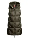 Parajumpers Hooded Quilted Vest In Green