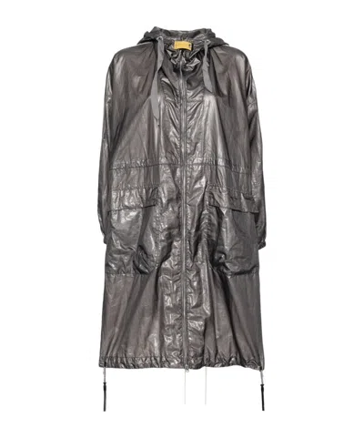 Parajumpers Hooded Raincoat In Gray