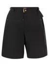 Parajumpers Black Bermuda Shorts With Buckles At Sides In Black
