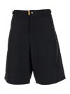Parajumpers Black Bermuda Shorts With Buckles At Sides In Black