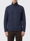 Parajumpers Evander High Collar Overshirt Jacket In Blue