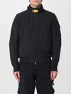 Parajumpers Men's Cotton Blend Ripstop Texture Logo Patch Jacket In Black