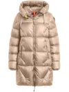 Parajumpers Janet Hooded Zipper Down Jacket In Beige