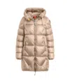 Parajumpers Janet Hooded Zipper Down Jacket In Nude