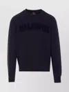 Parajumpers Josiah Crewneck Sweatshirt Ribbed Cuffs In Blue