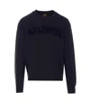 Parajumpers Josiah Crewneck Sweatshirt Ribbed Cuffs In Blue