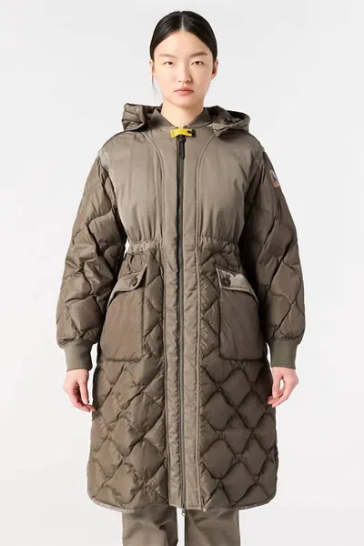 Parajumpers Kagura Down Jacket In Olive Grey In Green
