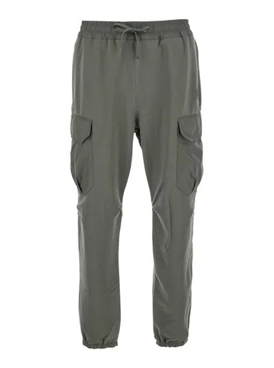 PARAJUMPERS 'KENNET' GREEN PANTS WITH LOGO PATCH ON THE SIDE AND ELASTIC DRAWSTRING WAIST