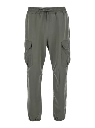 Parajumpers 'kennet' Green Pants With Logo Patch On The Side And Elastic Drawstring Waist In Cotton