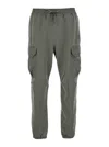 Parajumpers 'kennet' Green Pants With Logo Patch On The Side And Elastic Drawstring Waist In Cotton In Green