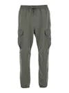 Parajumpers 'kennet' Green Pants With Logo Patch On The Side And Elastic Drawstring Waist In Cotton In Green