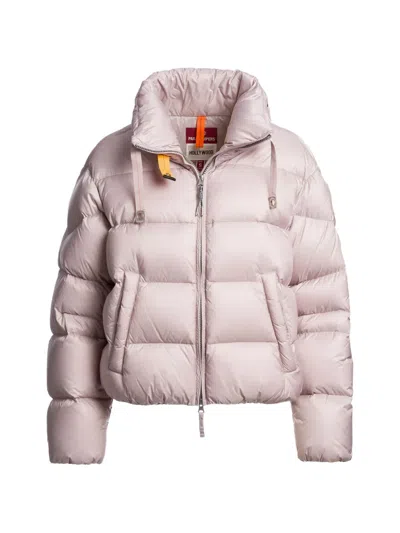 Parajumpers Killin Quilted Logo-patch Jacket In Pink