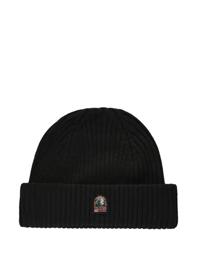 Parajumpers Knit Rolled Edge Hat In Black