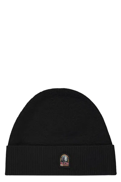 Parajumpers Knitted Winter Hat In Black