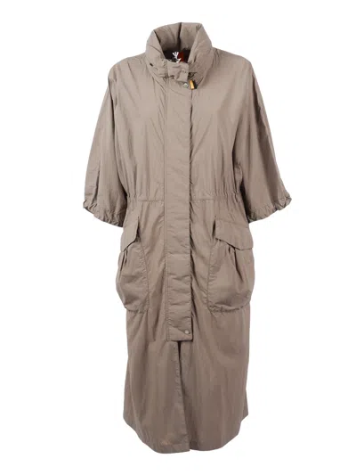 Parajumpers Kotone Mid Length Hooded Jacket In Brown