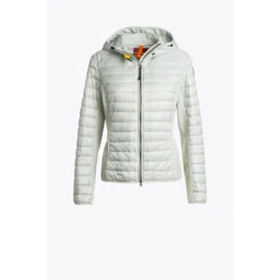 Parajumpers Kym Fleece And Nylon Hooded Jacket Mochi In White