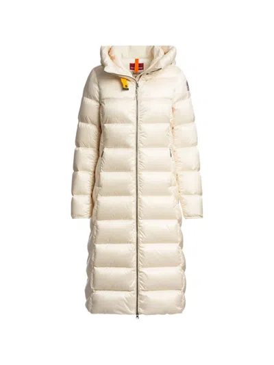 Parajumpers Leah Hooded Quilted Coat In Neutral