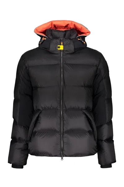 Parajumpers Down Jacket With Hood And Drawstring In Black