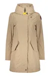 Parajumpers Lightweight Beige Jacket With Hood And Zip. In Brown
