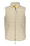 Parajumpers Lightweight Beige Padded Gilet With Pockets In Gray